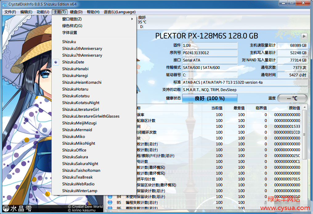 CrystalDiskInfo v8.10.0 主机维护必备神器强大硬盘检测工具简体中文快乐版
